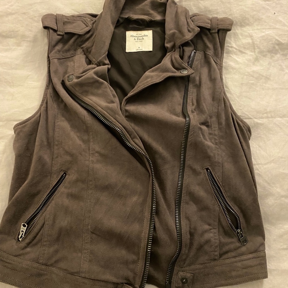 Tan/ Charcoal Velvet Vest